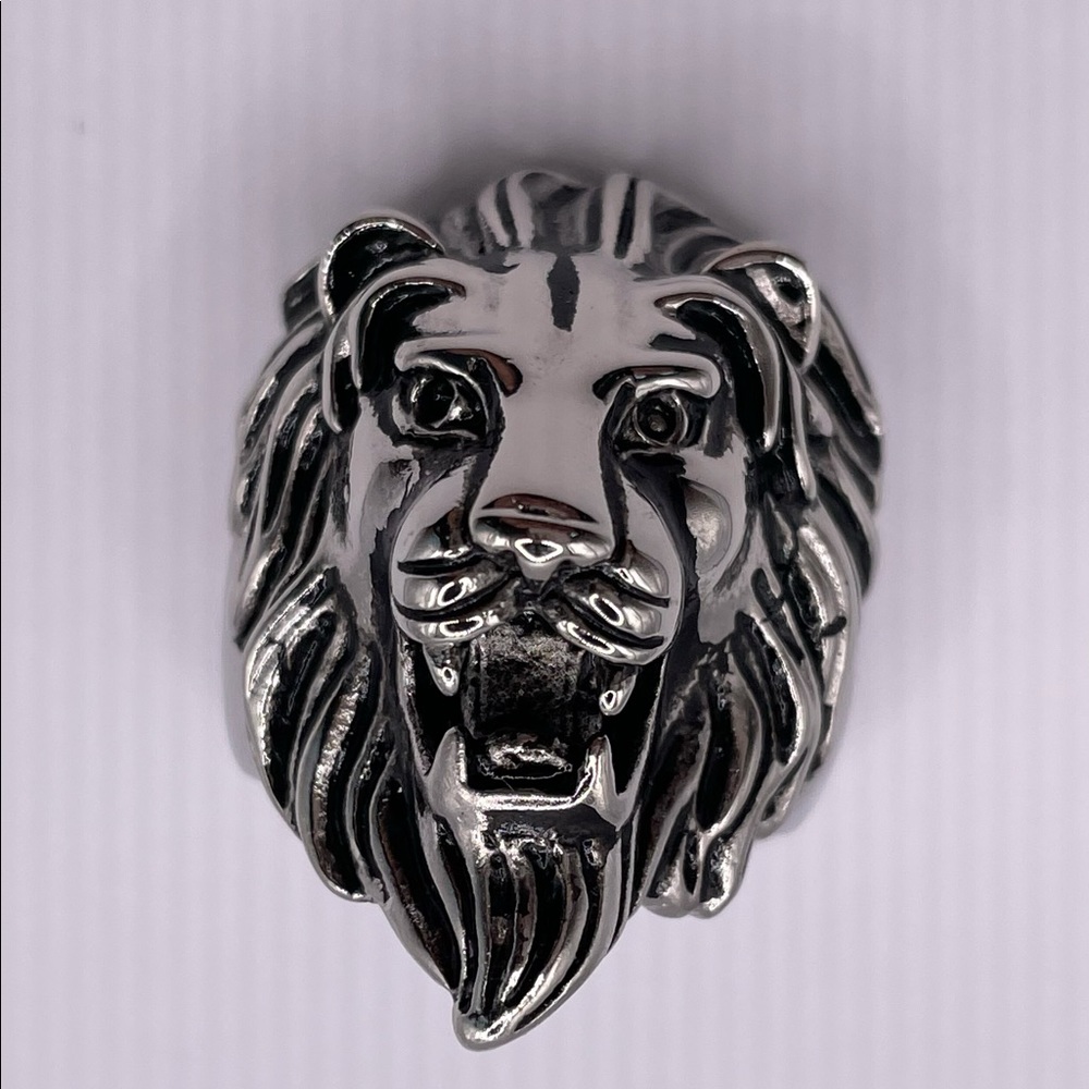 COPY - Lion head stainless steel ring sz 10